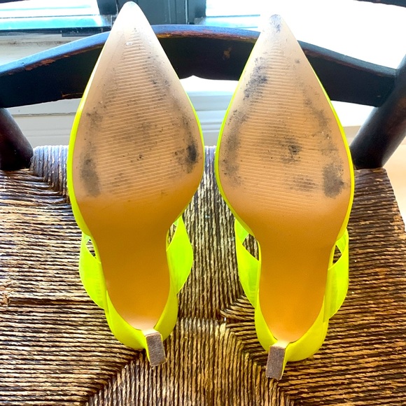 Neon Yellow/Green backless heels - Picture 4 of 7